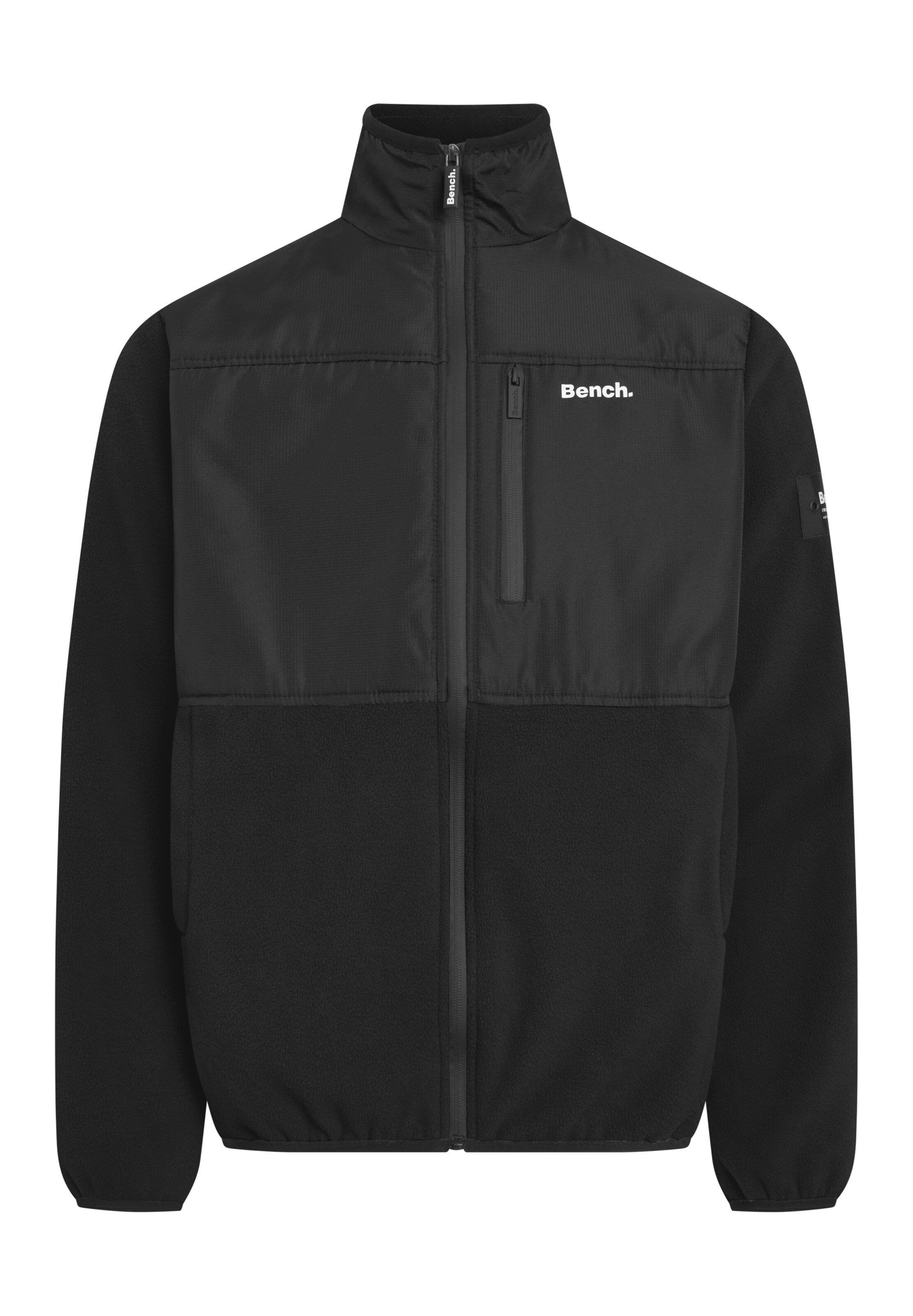 BENCH Zip-Up Hoodie in Black: front