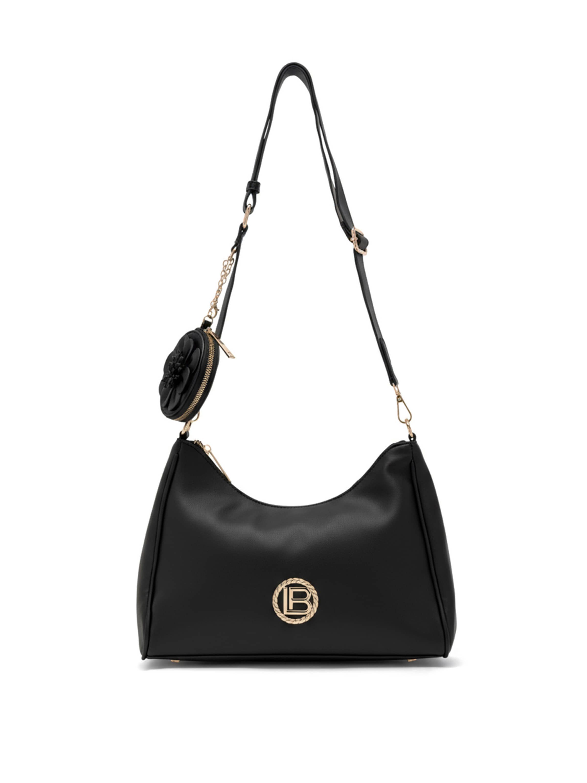 Borsa a tracolla 'Dausette 2' di Laura Biagiotti in nero: frontale