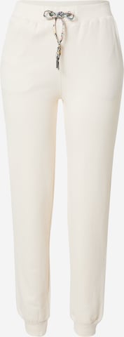 ROXY Workout Pants 'Marine Bloom' in White: front