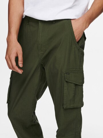 Effilé Pantalon cargo 'Mike' Only & Sons en vert