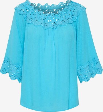 Cream Blouse 'Bea' in Blue: front