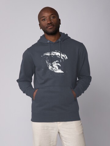Sweat-shirt ' Surfing Spaceman ' Watapparel en gris : devant