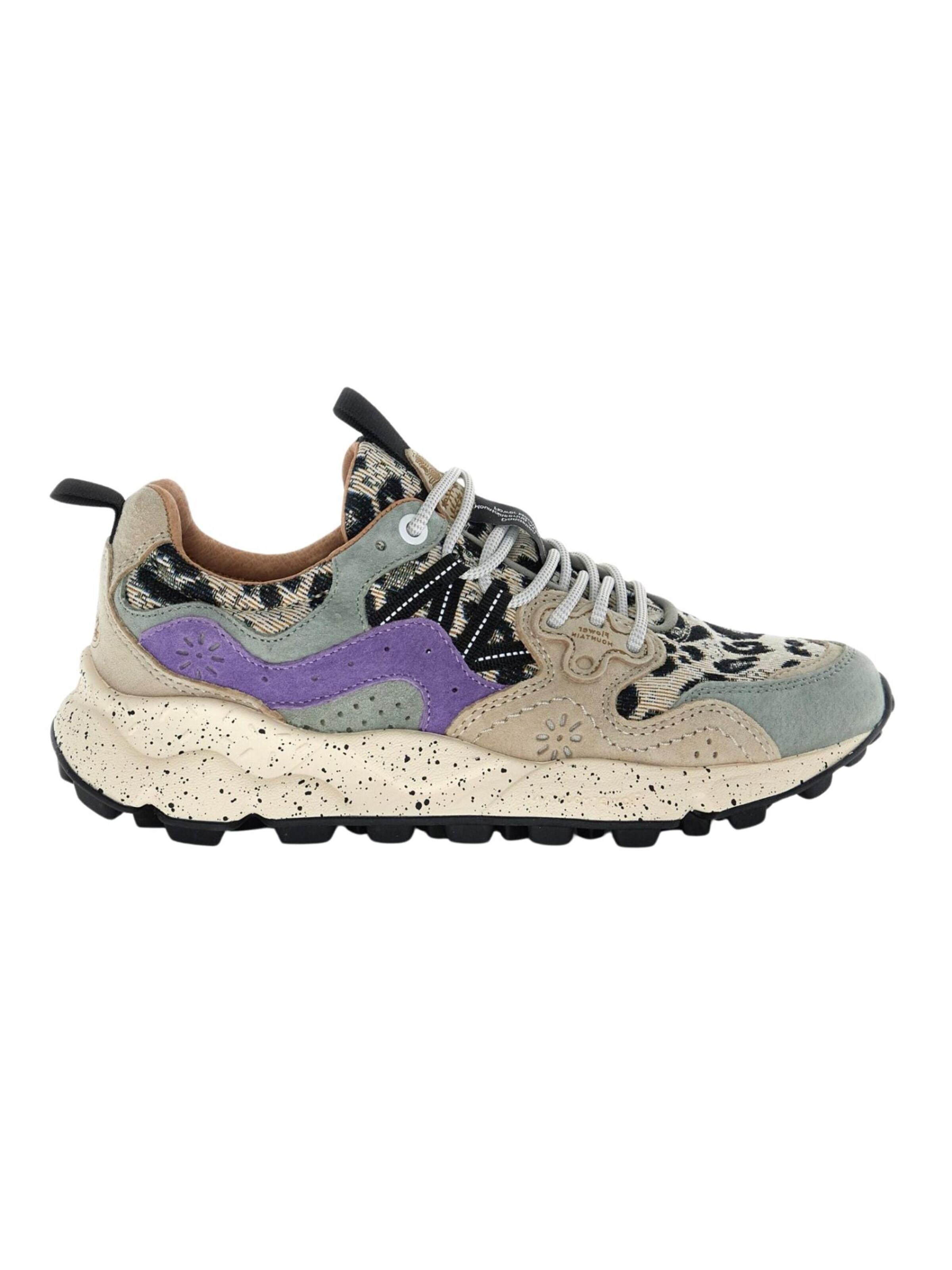 Sneaker alta 'FLOWER MOUNTAIN - Sneaker Donna in Nubuck e Tessuto Jacquard Multicolor' di Flower Mountain in blu: frontale