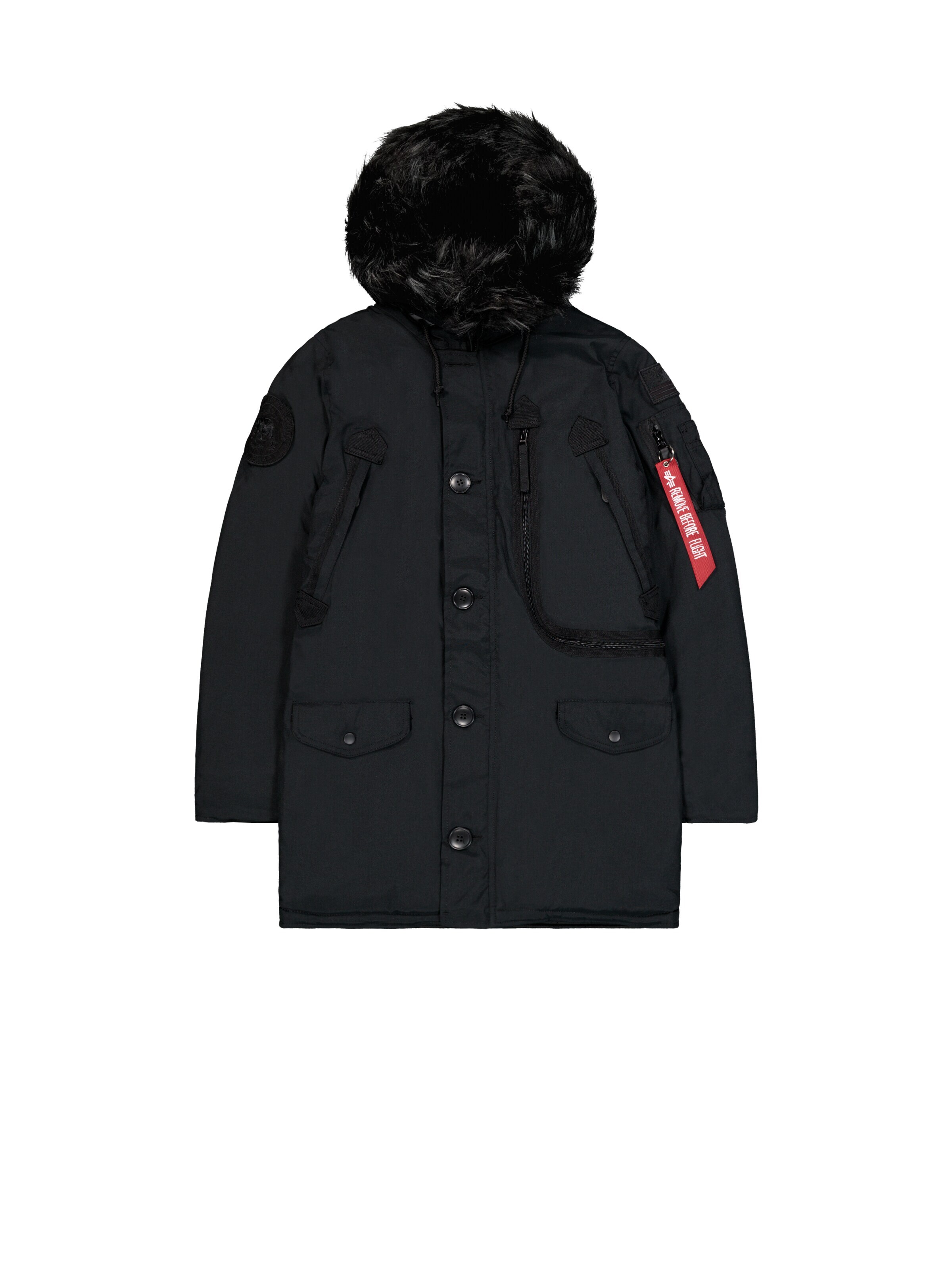 ALPHA INDUSTRIES Winterjacke 'Polar'‌‌‌ in Schwarz: Vorderseite