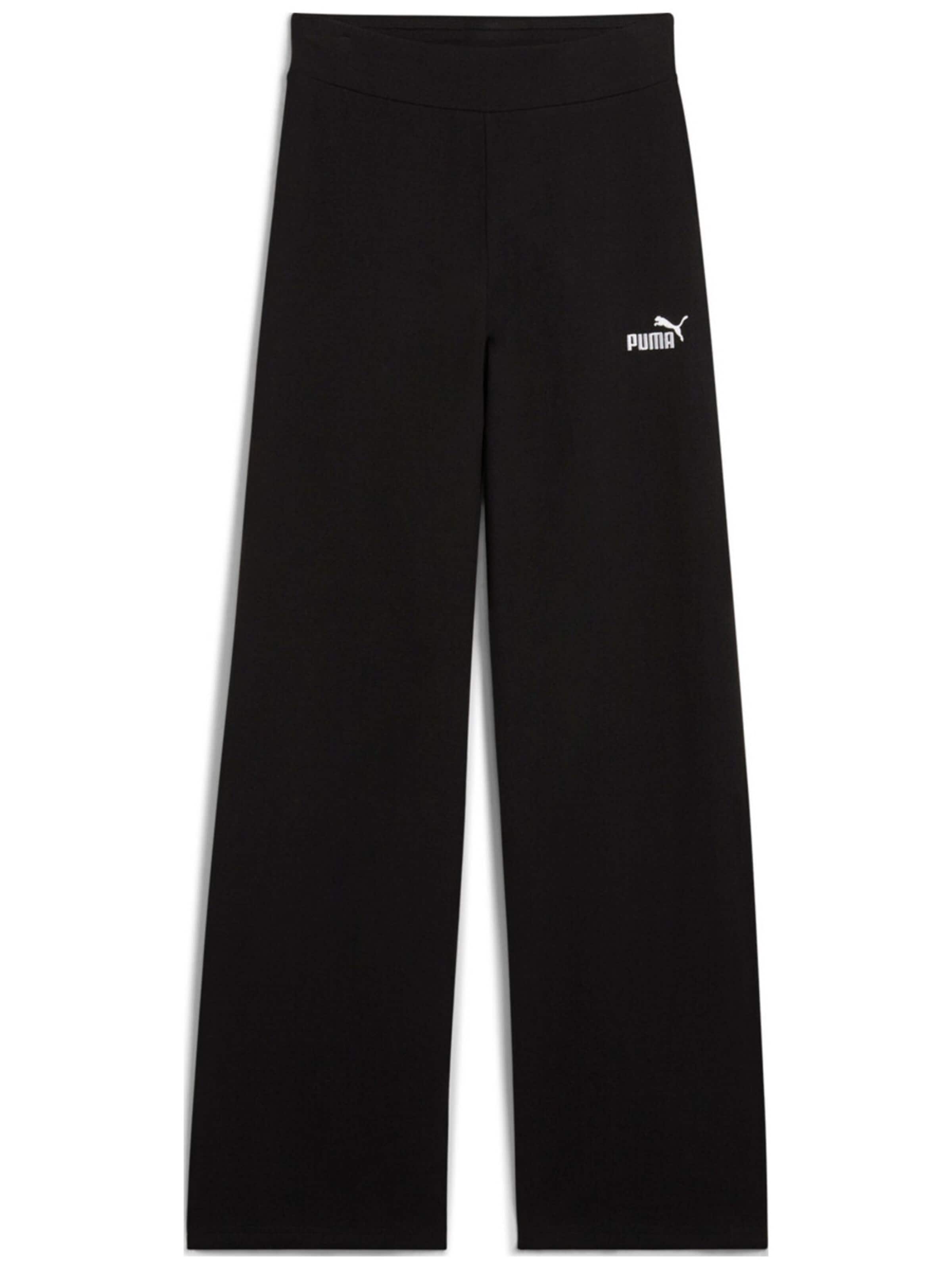 PUMA - regular Pantalón deportivo 'Puma Ess Small No. 1 Logo High-waist Straight' en negro: frente