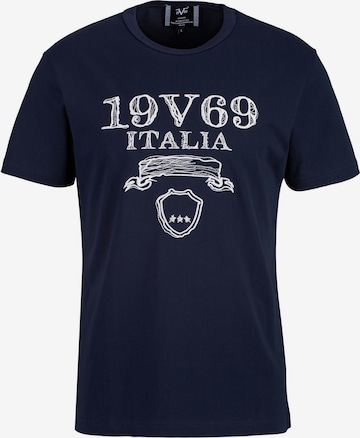 Maglietta 'Mauro' di 19V69 ITALIA in blu: frontale