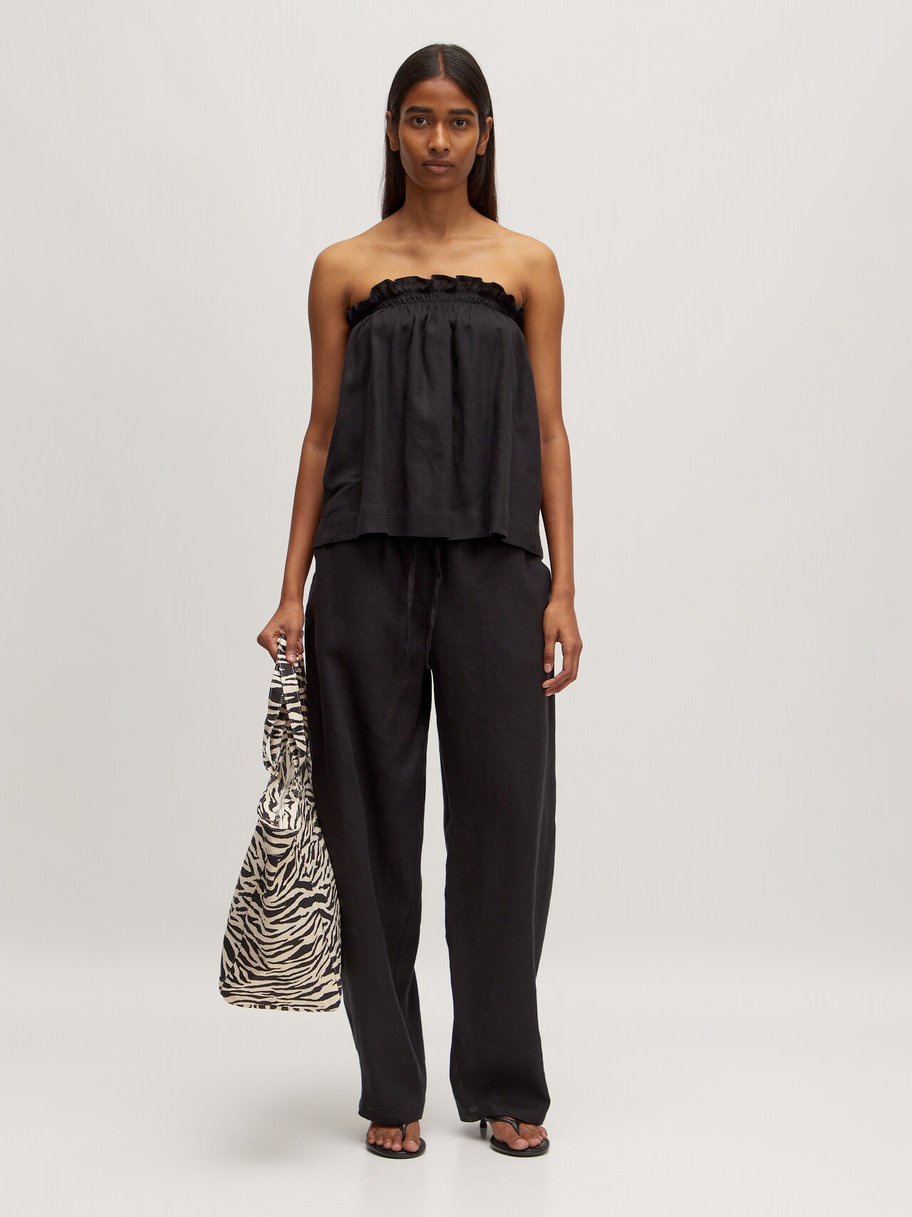 EDITED Produkte Leinenbluse 'Zahara' schwarz