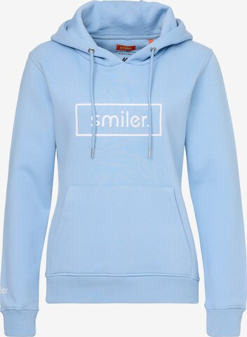 Sweat-shirt 'Happy' smiler. en bleu : devant