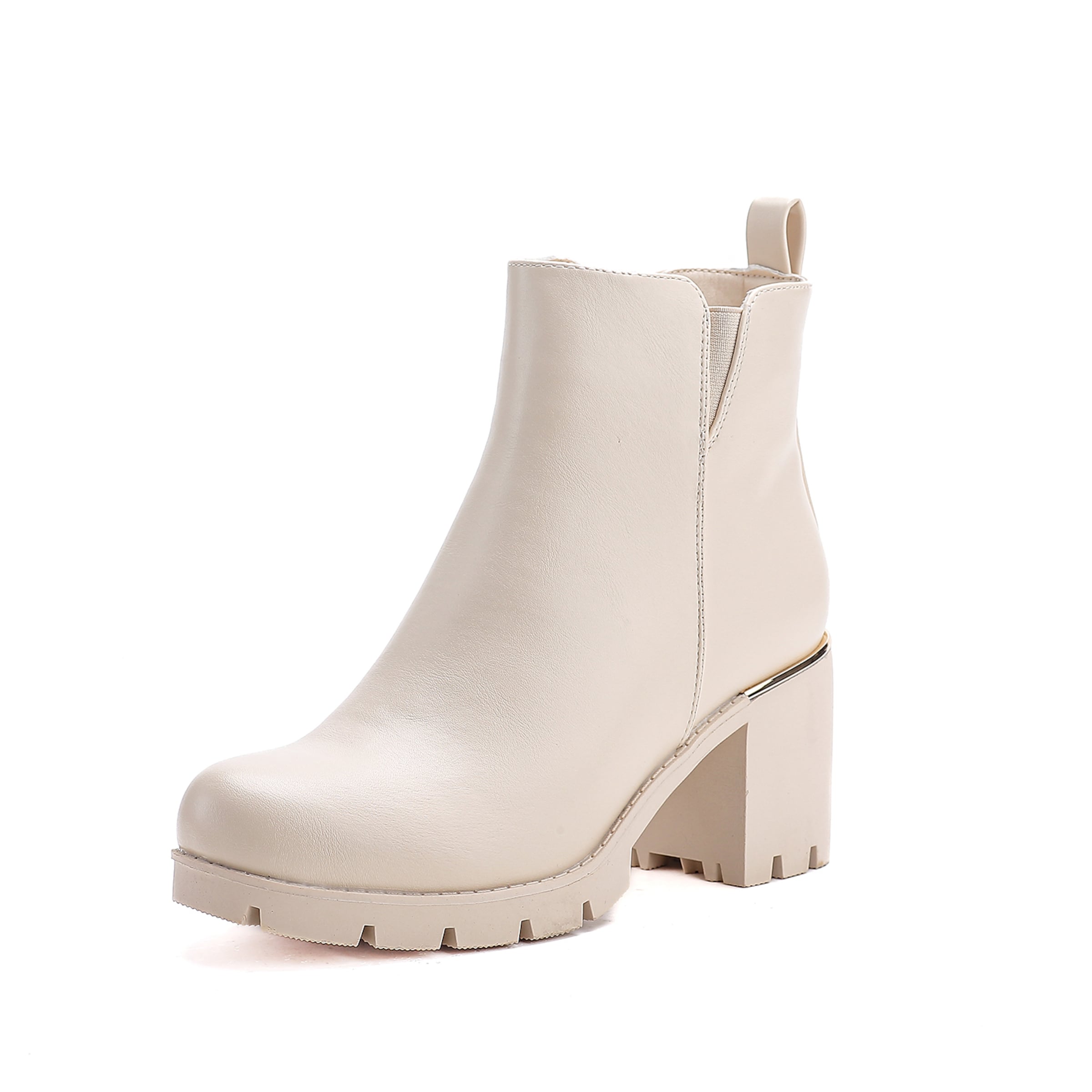 Elara Ankle Boots in Beige: Vorderseite