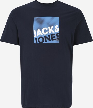 Jack & Jones Plus Tričko 'LOGAN' – modrá: přední strana
