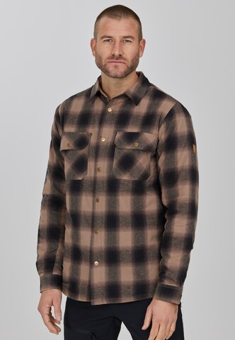 Whistler Regular fit Athletic button up shirt 'Quilted' in Brown: front
