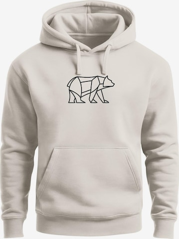 Neverless Sweatshirt 'Bär Lineart Polygon' in Beige: Vorderseite