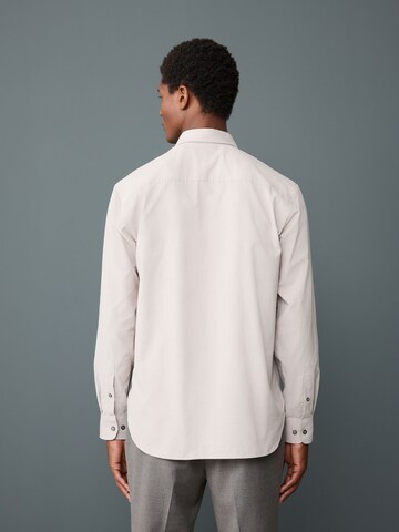 Next Regular fit Button Up Shirt in Beige