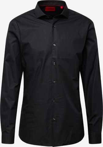 HUGO Slim fit Button Up Shirt 'Erriko' in Black: front