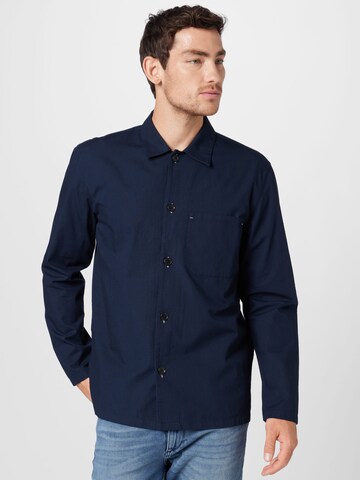 Club Monaco Regular fit Button Up Shirt in Blue: front