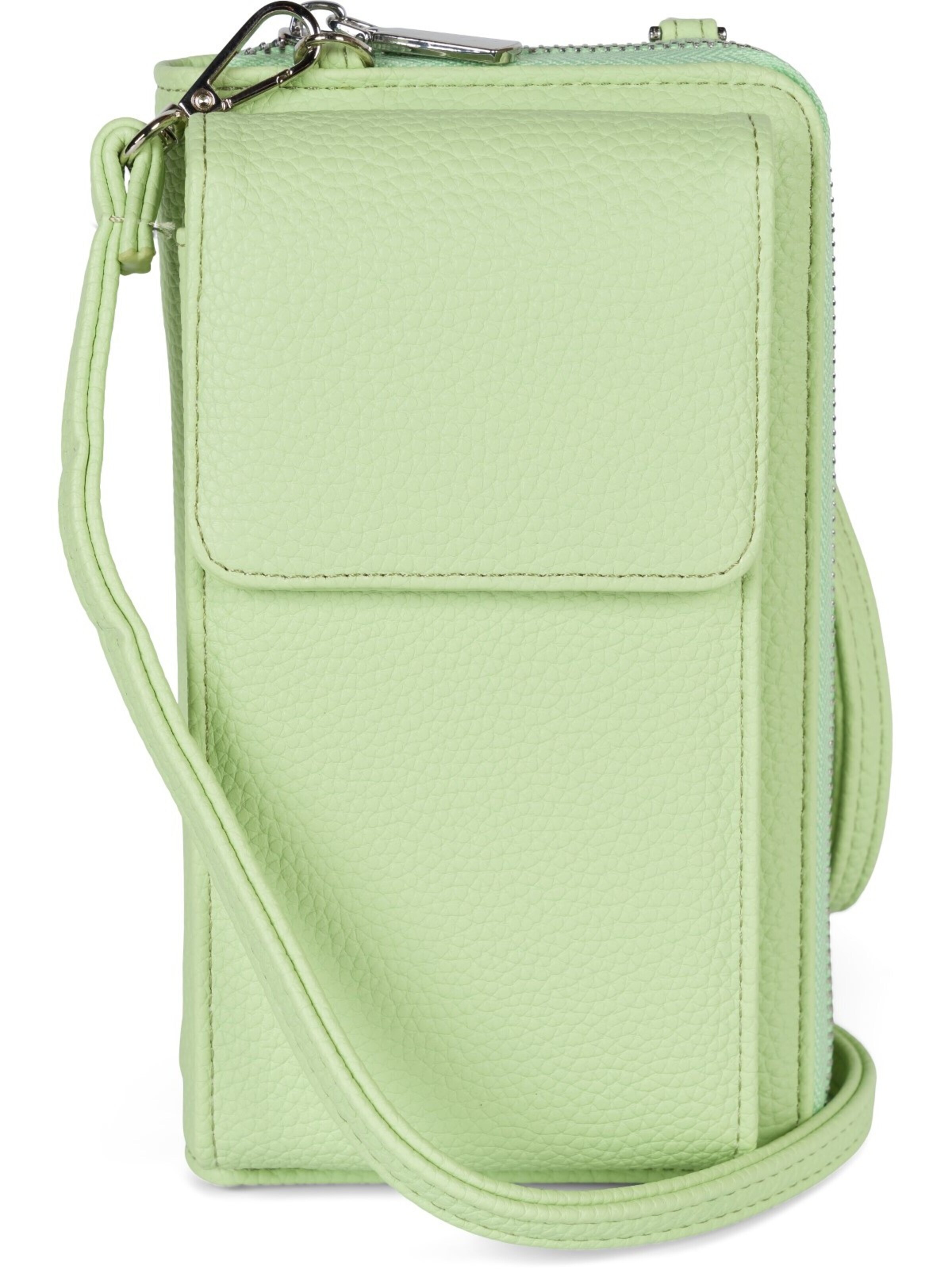 styleBREAKER Crossbody bag 'Umhängetasche mit Handyfach und RFID Schutz' in Green: front