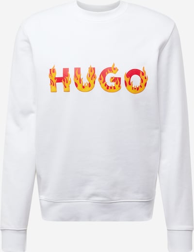 HUGO Red Sweatshirt 'Ditmo' i gul / mørkeoransje / hvit, Produktvisning