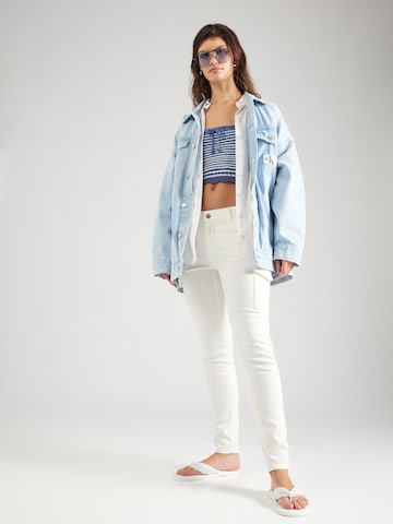 Coupe slim Jeans cargo 'AMELIE' Gang en blanc