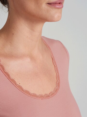 SCHIESSER T-Shirt 'Rib & Lace' in Pink