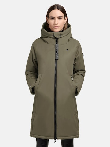 khujo Between-seasons coat 'Yaak3-YM' in Green: front