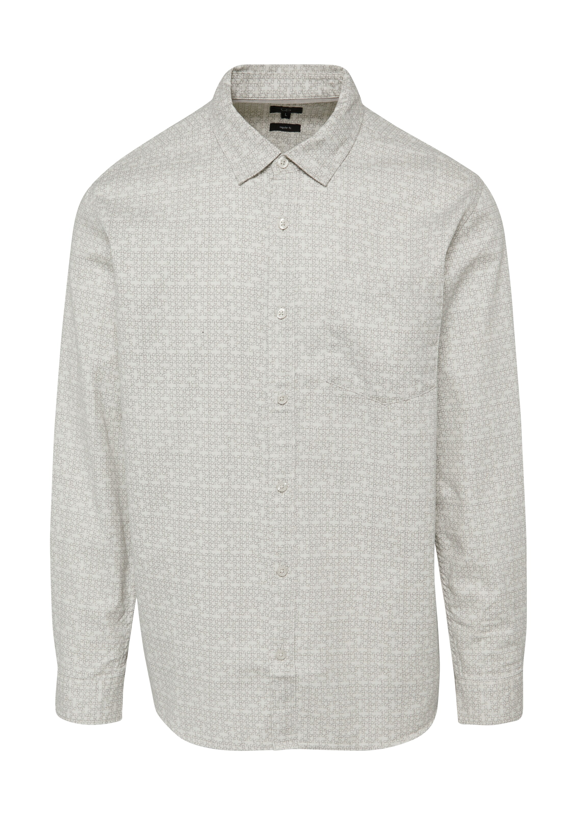 QS Regular Fit Hemd in Beige: Vorderseite