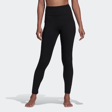 ADIDAS PERFORMANCE Skinny Fit Спортен панталон 'Essentials High-Waisted' в черно: отпред