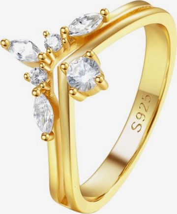 Hey Happiness Ring 'Crown' in Goud: voorkant