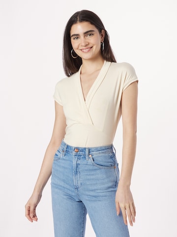 Blutsgeschwister T-Shirt 'Mon Cher Cache-Cœur' in Beige: predná strana