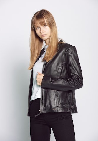 MUSTANG Lederjacke 'Jeannette' in Schwarz