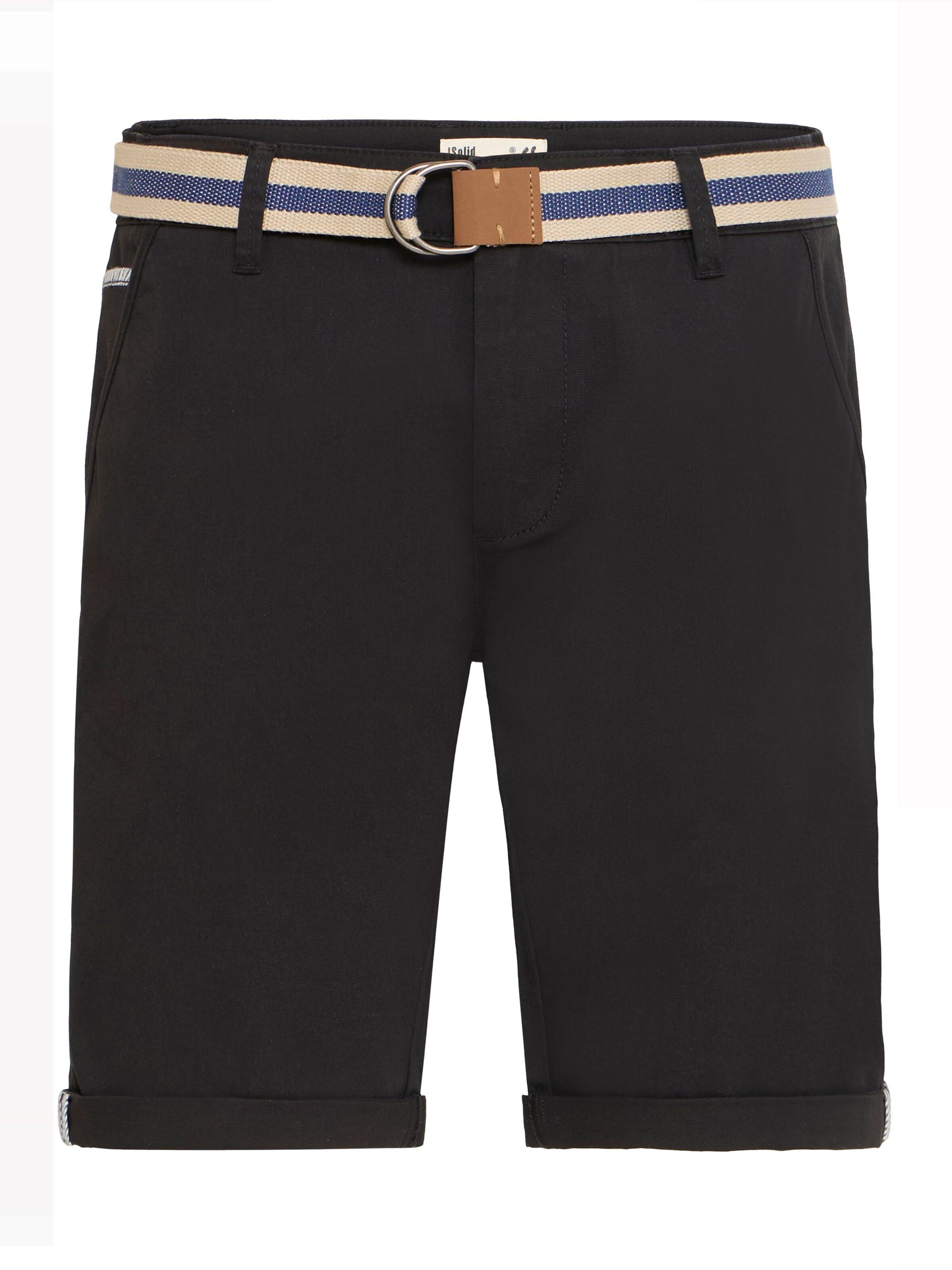 Pantalon chino 'Monty' !Solid en noir : devant