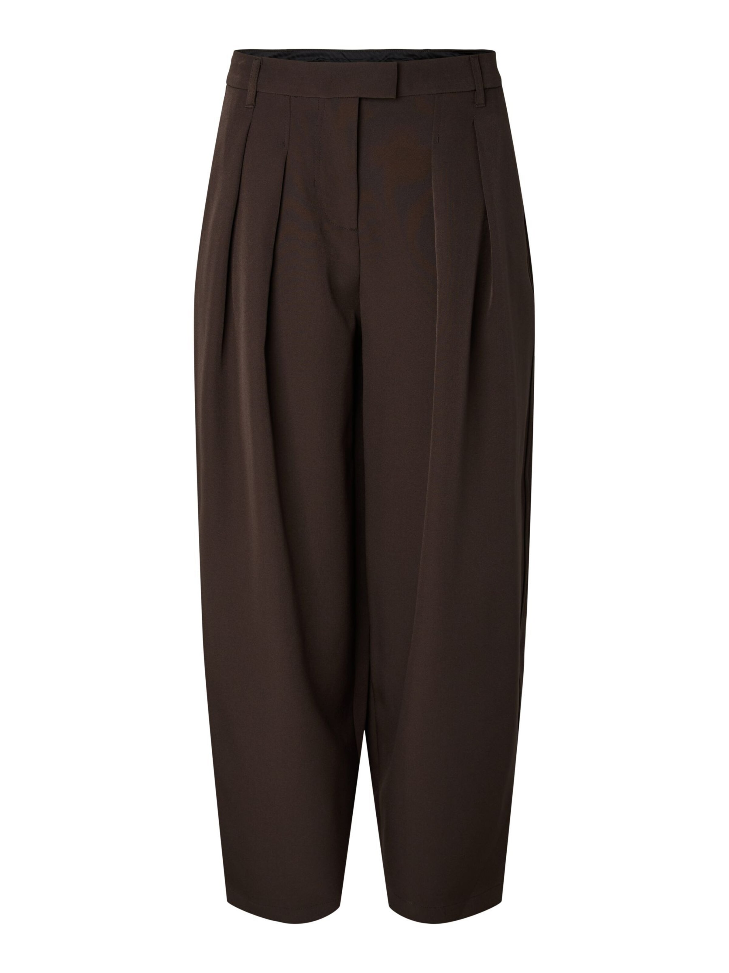 Pantalon à pince 'PCOLIVIA' PIECES en marron : devant