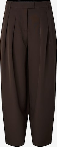 Pantalon à pince 'PCOLIVIA' PIECES en marron : devant