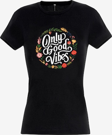 RMK Shirt 'Good Vibes Only' in Schwarz: Vorderseite