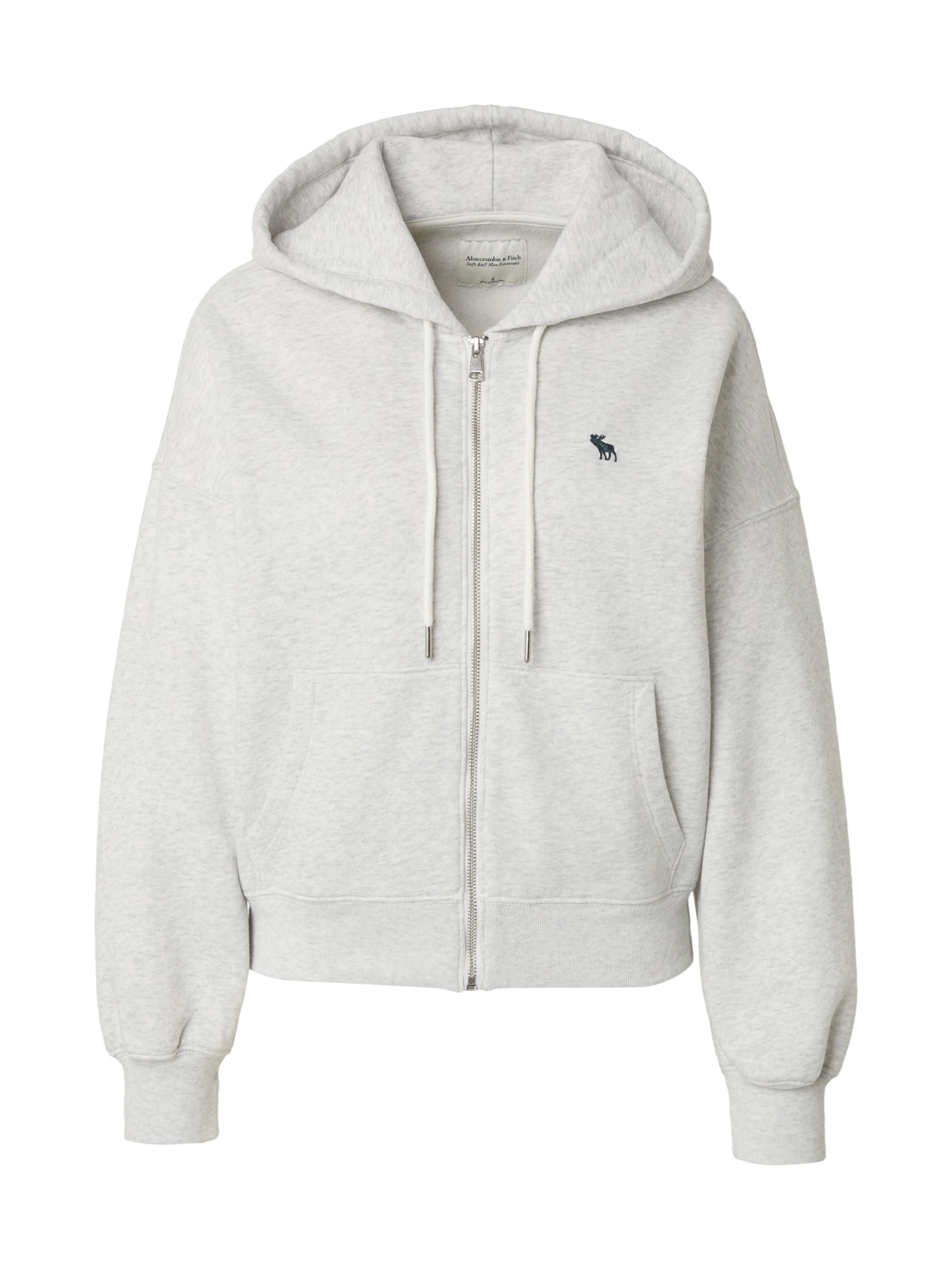 Abercrombie & Fitch Ζακέτα φούτερ σε γκρι: μπροστά