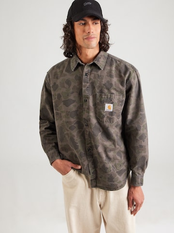 Carhartt WIP Comfort fit Overhemd 'Duck' in Groen: voorkant