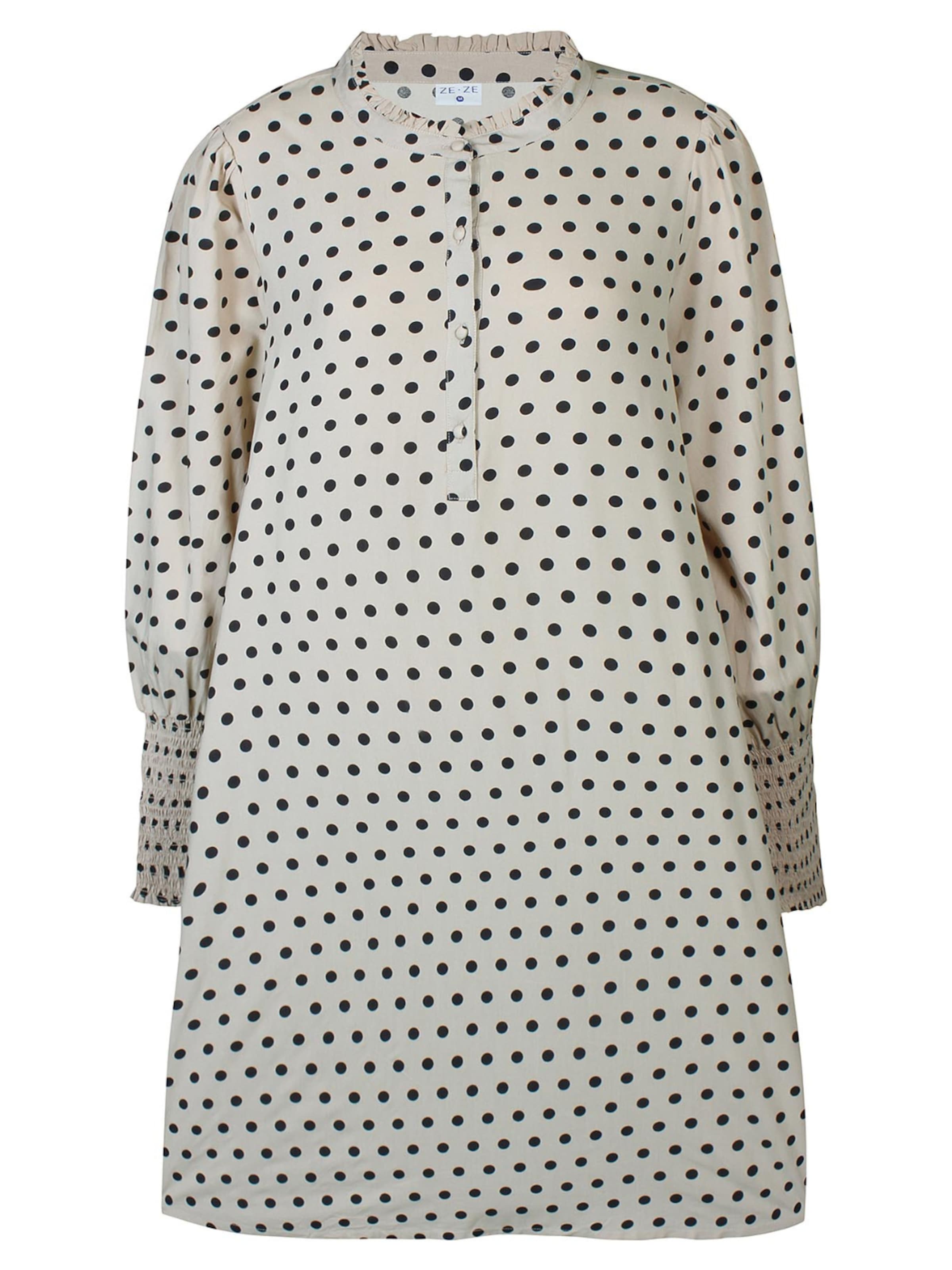 ze-ze Jurk 'Dottie 639' in Beige: voorkant