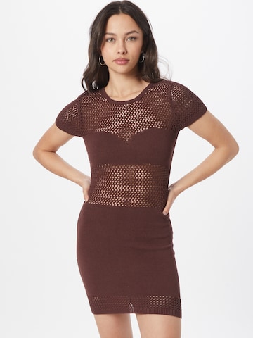 WEEKDAY Knitted dress in Brown: front