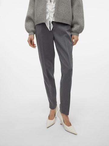VERO MODA Tapered Trousers with creases 'Beate' in Grey