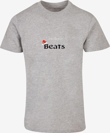 Merchcode Shirt 'Christmas beats' in Grey: front