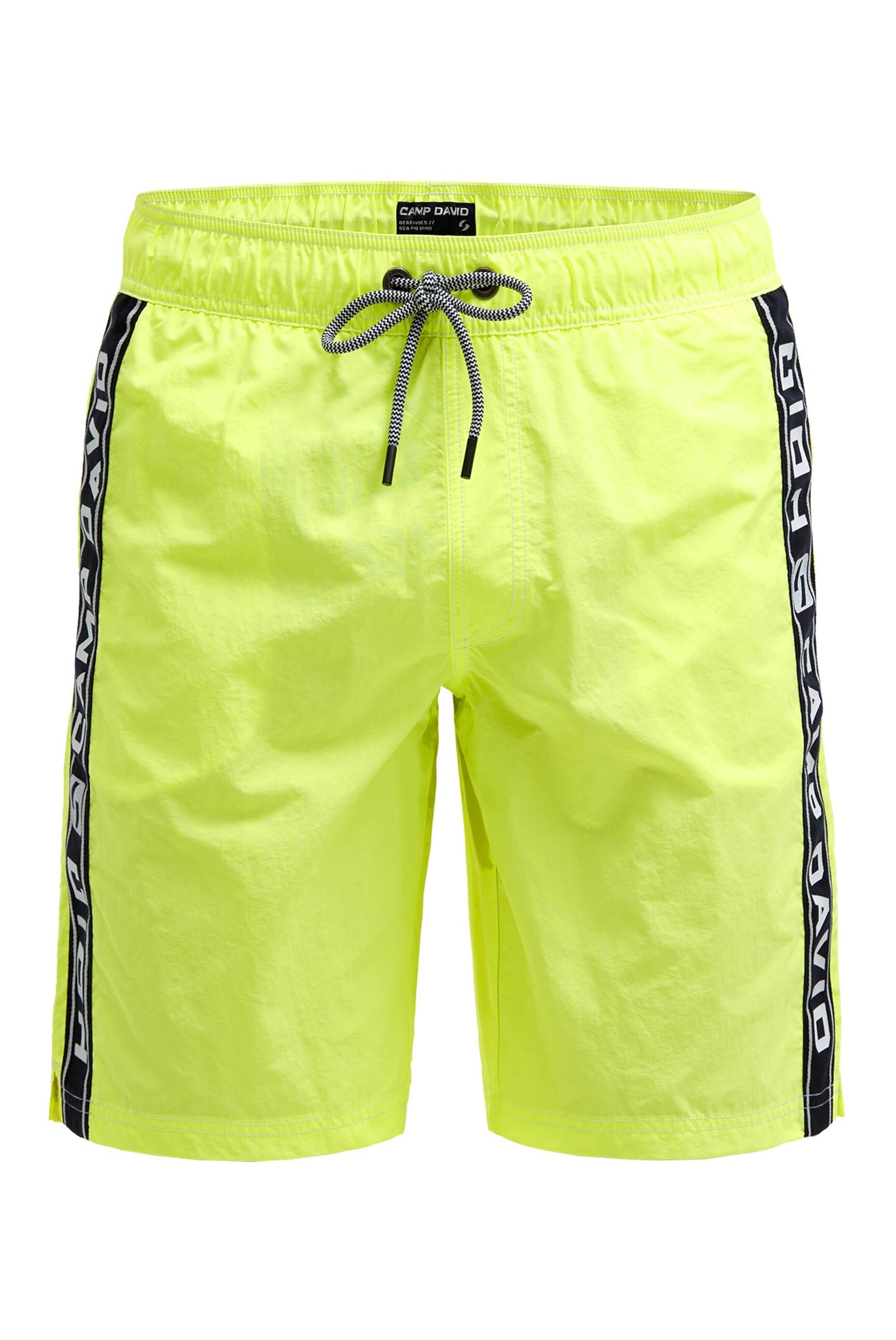 CAMP DAVID Board Shorts in Yellow: front