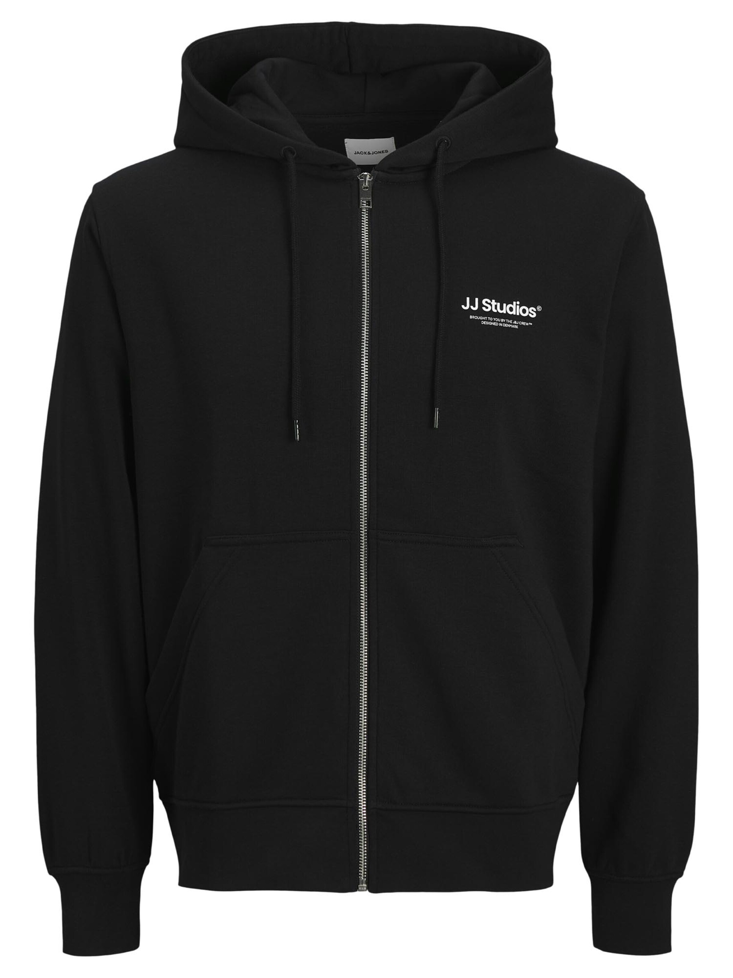 JACK & JONES - Sudadera con cremallera 'JJESoho' en negro: frente