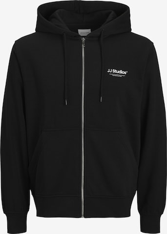 JACK & JONES - Sudadera con cremallera 'JJESoho' en negro: frente