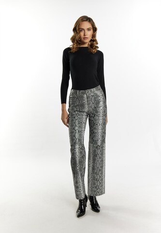 Wide leg Pantaloni di faina in grigio