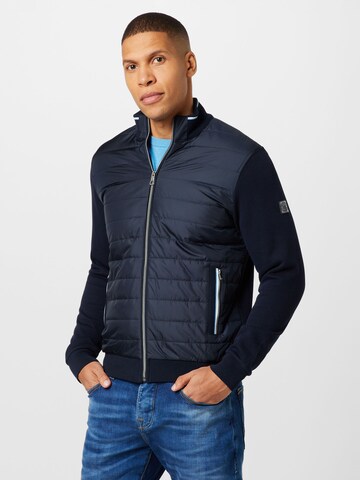 bugatti Zip-Up Hoodie in Blue: front