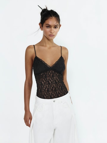 Pull&Bear Rövid body - fekete: elől