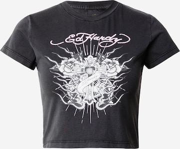 T-shirt Ed Hardy en noir : devant