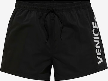 VENICE BEACH - Bermudas en negro: frente