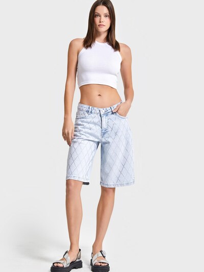 IT'S BASIC Jeans 'Rhinestone Bermuda Denim Short' in 34/Short in hellblau, Produktansicht