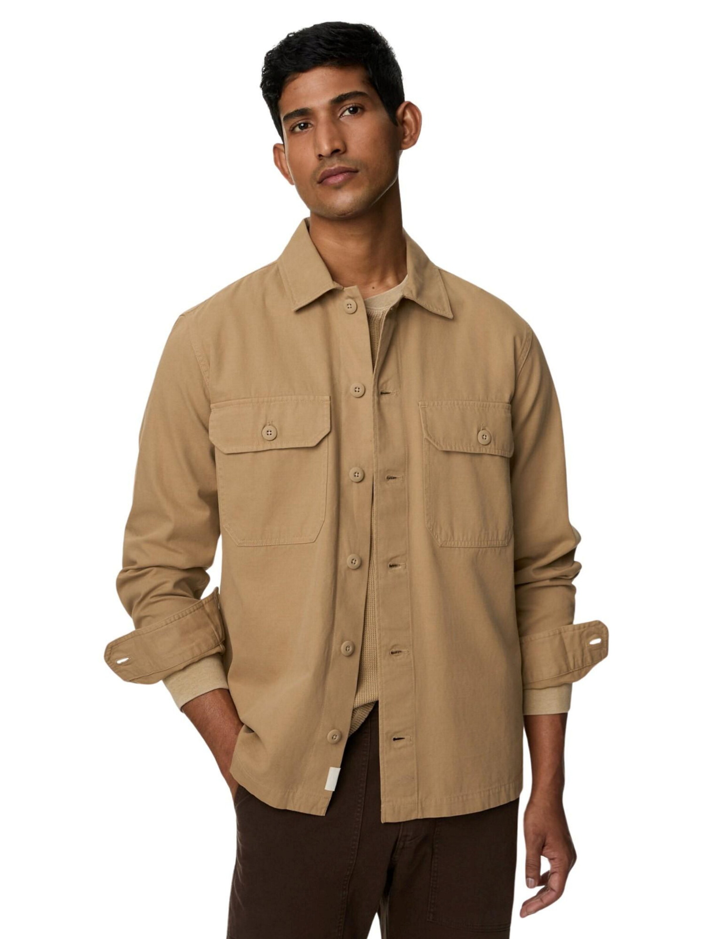 Coupe regular Veste mi-saison Marks & Spencer en beige : devant