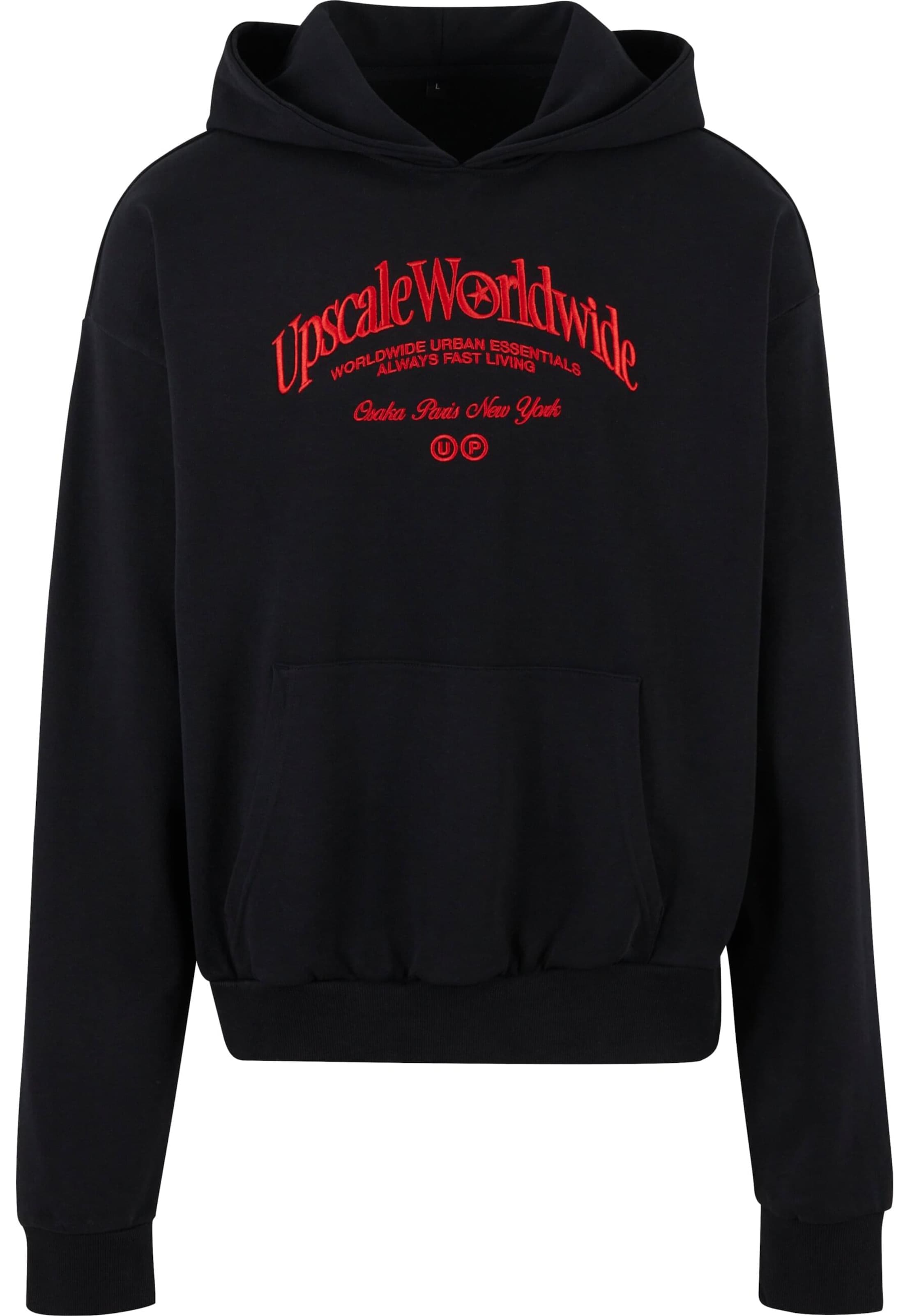 MT Upscale Sweatshirt 'Upscale World Wide' in Schwarz: Vorderseite